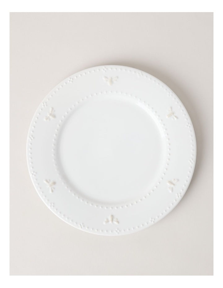 Embossed Honey Bee 12pc Dinner Set in White