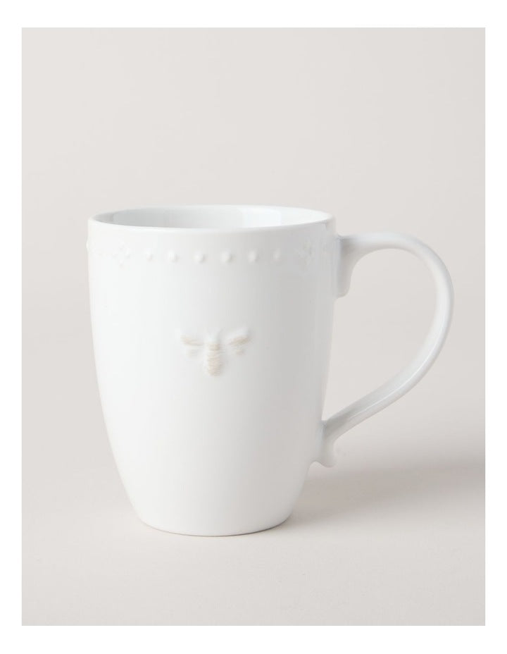 Embossed Honey Bee Mug 250ml in White