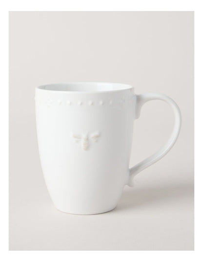 Embossed Honey Bee Mug 250ml in White