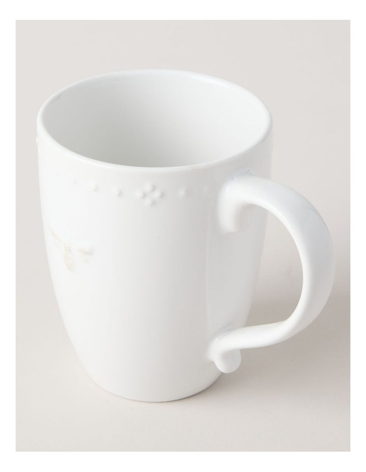 Embossed Honey Bee Mug 250ml in White