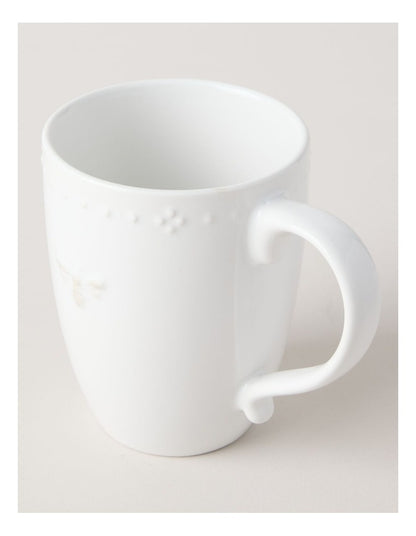 Embossed Honey Bee Mug 250ml in White