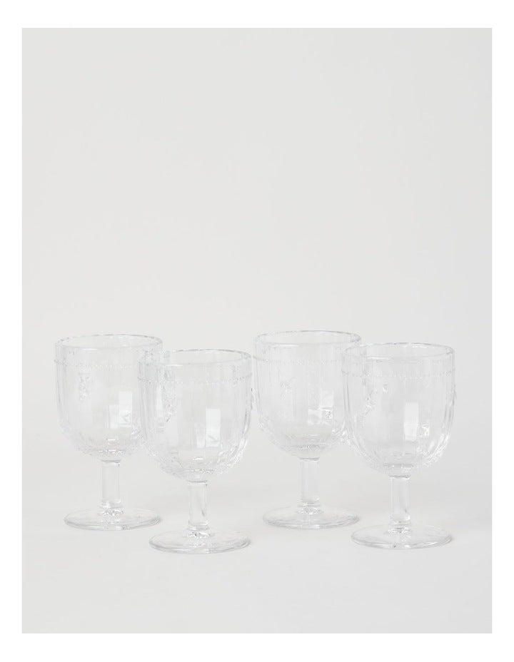 Honey Bee Wine Glass Set of 4 330ml in Clear