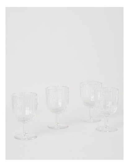 Honey Bee Wine Glass Set of 4 330ml in Clear