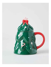 Christmas Tree Mug with Lid