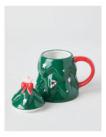 Christmas Tree Mug with Lid
