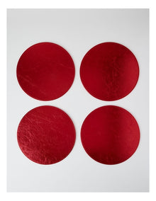 Heirloom Metallic Set of 4 Round Placemats in Red