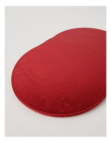 Heirloom Metallic Set of 4 Round Placemats in Red