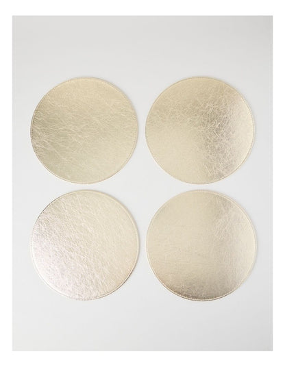 Luxe Metallic Set of 4 Round Placemats in Champagne