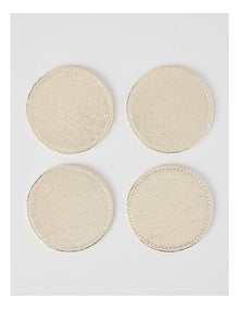 Luxe Metallic Set of 4 Round Coasters in Champagne