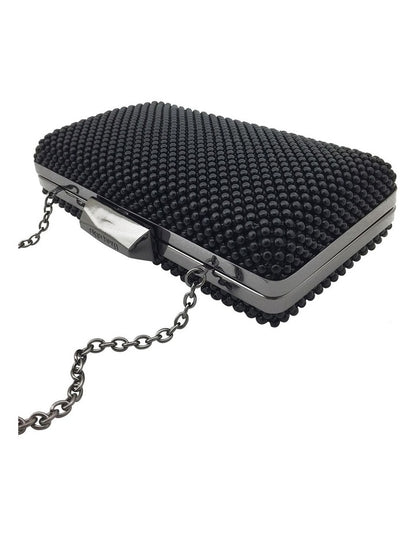Natasha Ball Mesh Clutch in Black