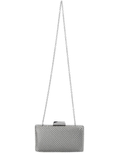 Natasha Ball Mesh Clutch in Silver