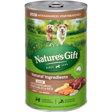 Nature's Gift Adult Wet Dog Food Loaf With Kangaroo & Vegetable 700g