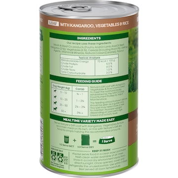 Nature's Gift Adult Wet Dog Food Loaf With Kangaroo & Vegetable 700g
