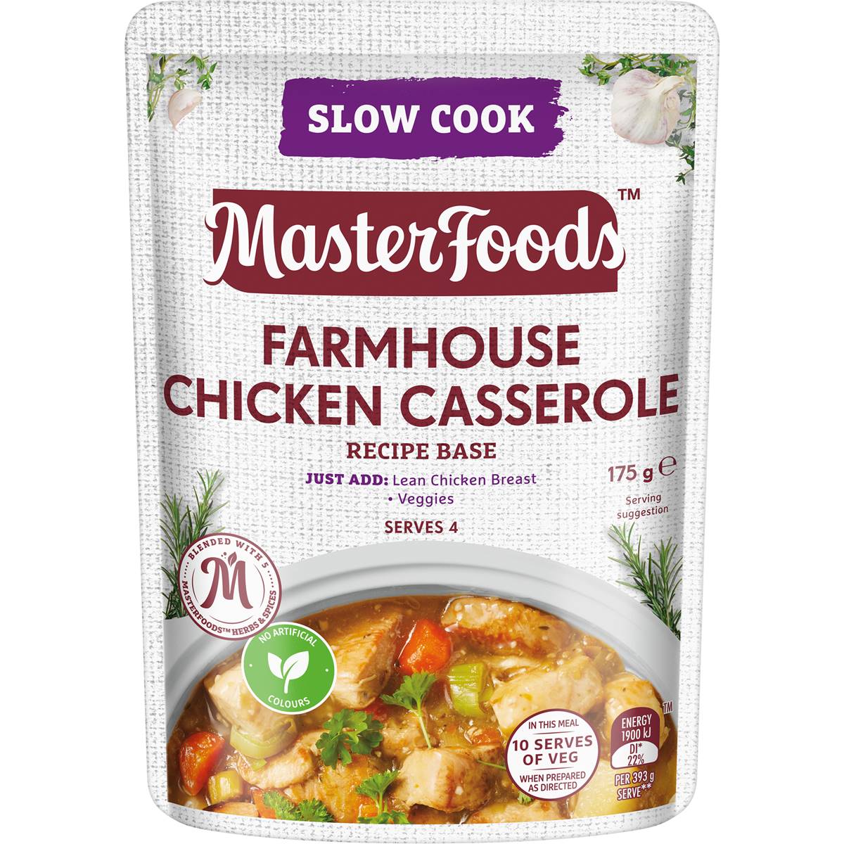 MasterFoods Chicken Casserole Slow Cook Recipe Base 175g