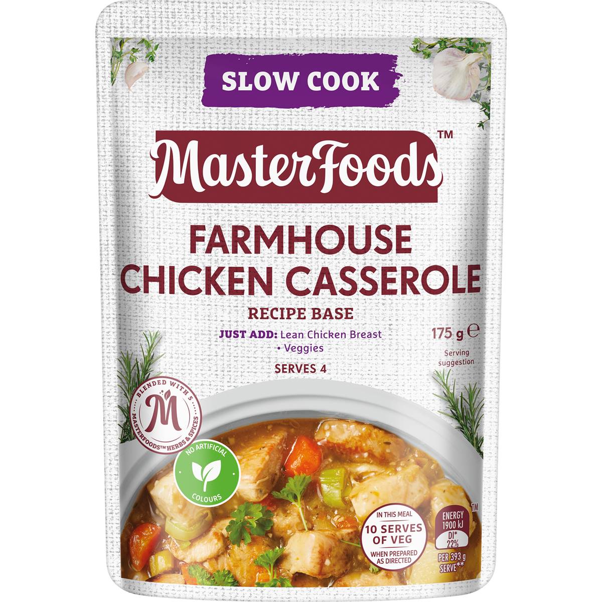 MasterFoods Chicken Casserole Slow Cook Recipe Base 175g