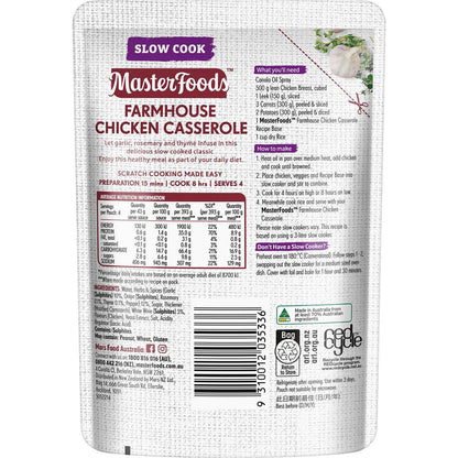 MasterFoods Chicken Casserole Slow Cook Recipe Base 175g