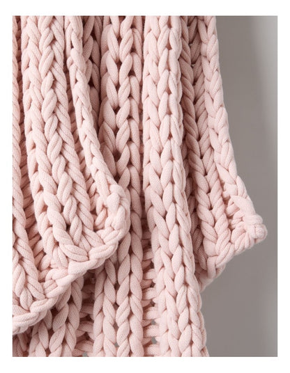 Chunky Knit Throw in Pink
