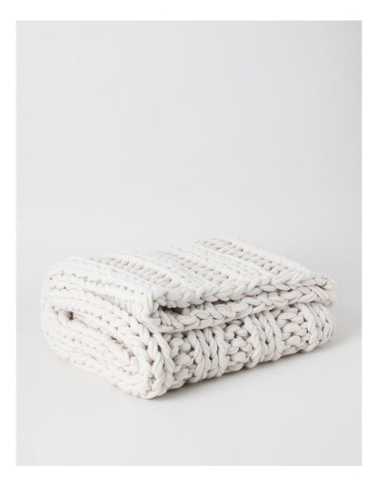Chunky Knit Throw in Natural