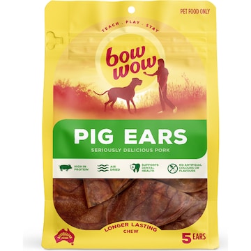Bow Wow Pig Ears Dog Treats 5 pack