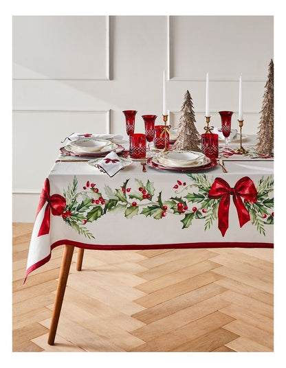 Christmas Bow Tablecloth 150 x 220cm