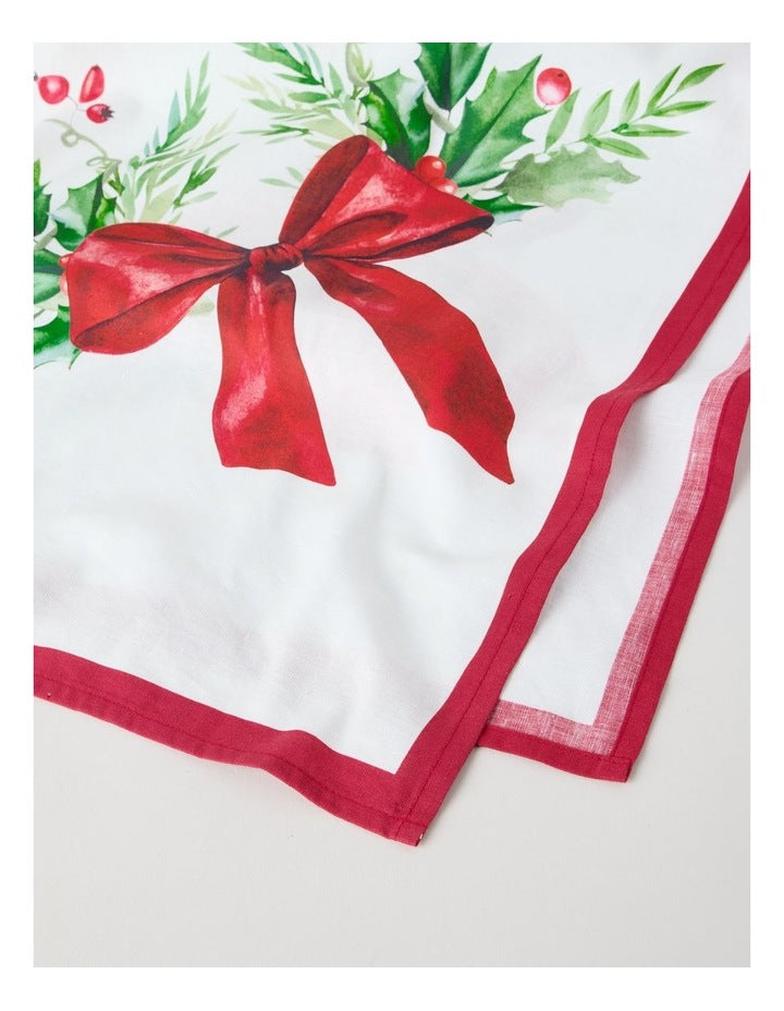 Christmas Bow Tablecloth 150 x 220cm