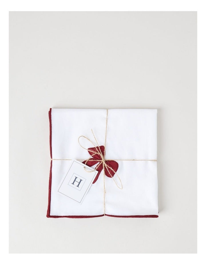 Christmas Bow Napkins Set of 4 45 x 45cm