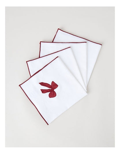 Christmas Bow Napkins Set of 4 45 x 45cm