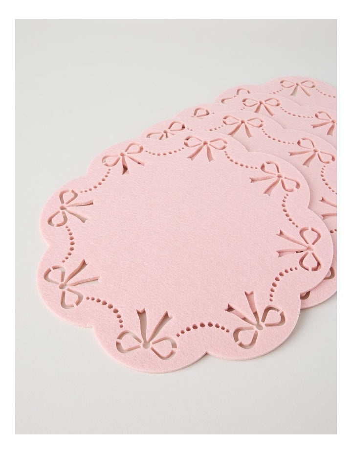 Luxe Bow Placemat Set of 4 35cm in Pink