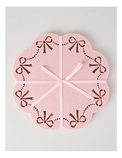 Luxe Bow Placemat Set of 4 35cm in Pink