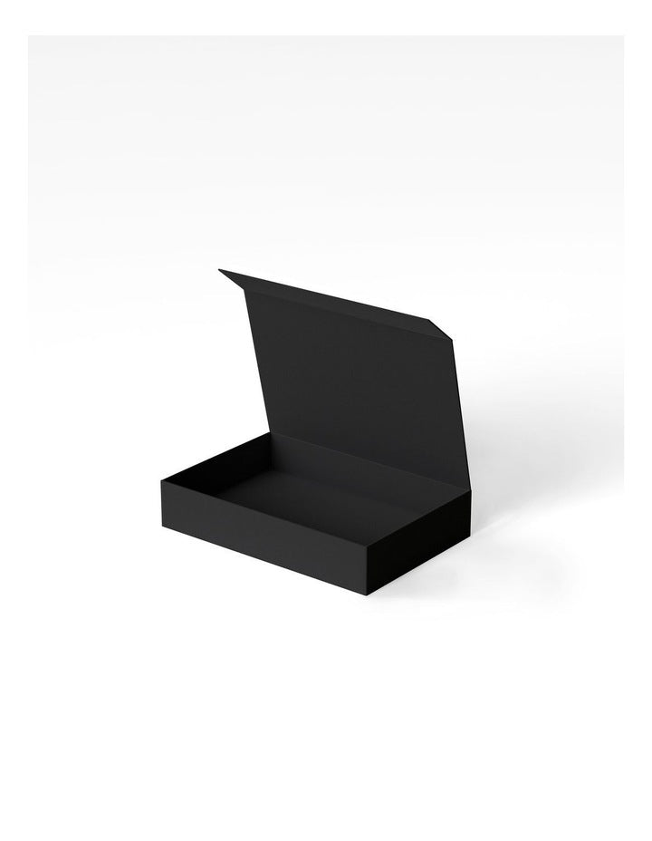 Small Magnetic Gift Box in White Poppies On Black
