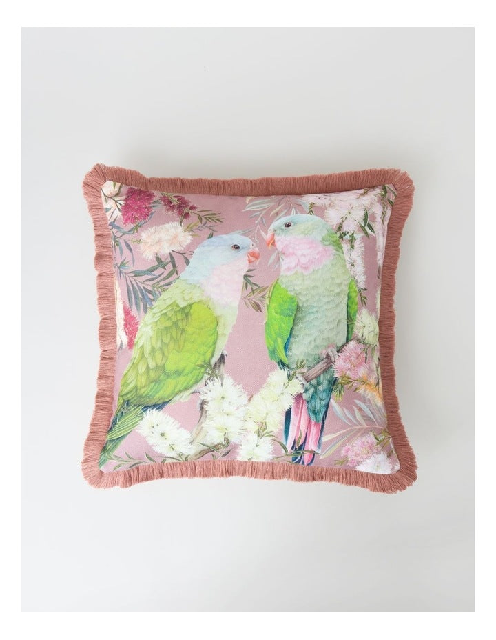 Princess Parrot Cushion in Soft Plum