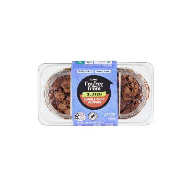 COLES I'M FREE FROM DOUBLE CHOC MUFFINS