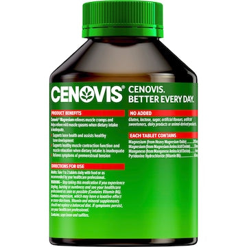 Cenovis Magnesium Tablets Muscle Health Supplement 200 pack