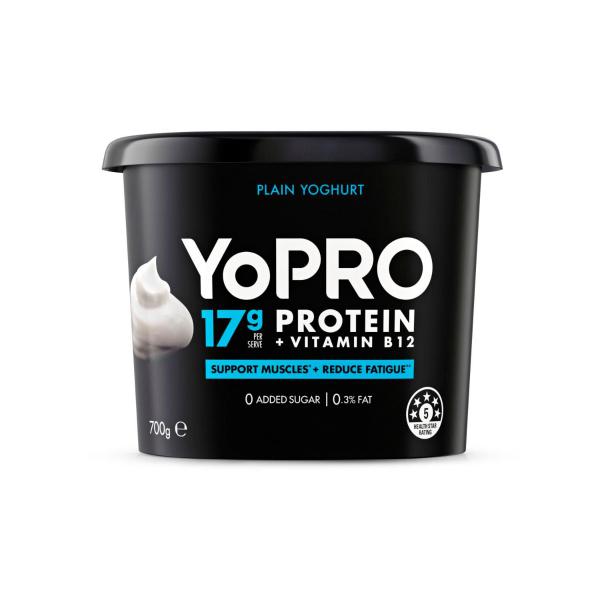 YOPRO HIGH PROTEIN YOGHURT NO ADDED SUGAR PLAIN 700G