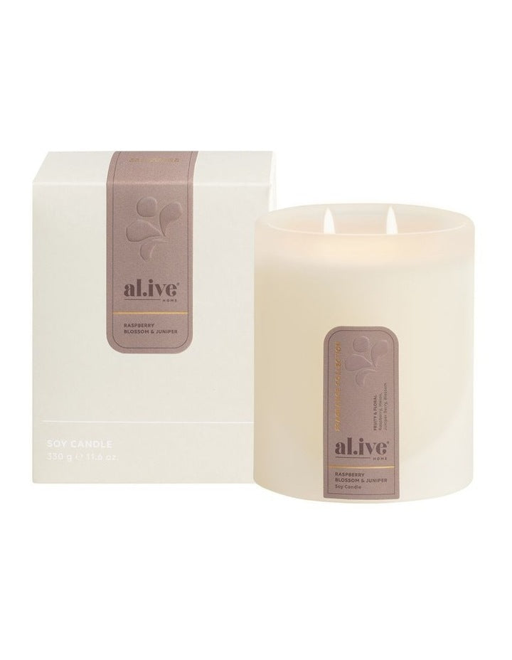 Soy Candle Raspberry Blossom & Juniper 300g