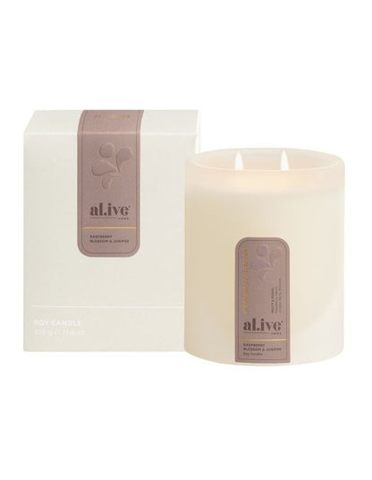 Soy Candle Raspberry Blossom & Juniper 300g