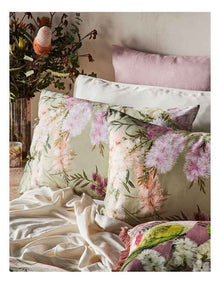 Bottlebrush Cotton Sateen Quilt Cover Set in Green