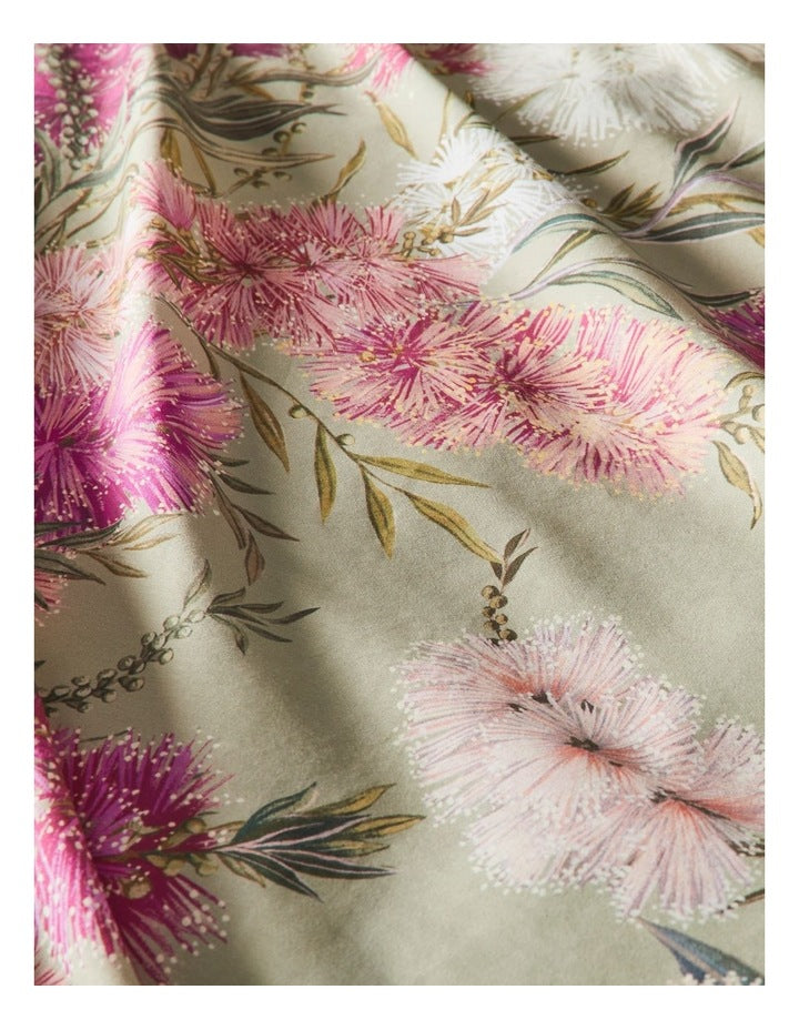 Bottlebrush Cotton Sateen Quilt Cover Set in Green