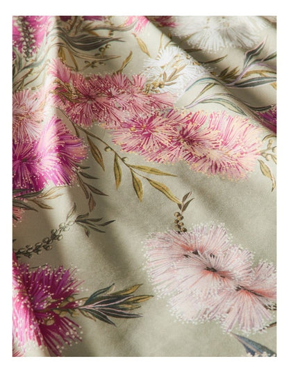 Bottlebrush Cotton Sateen Quilt Cover Set in Green