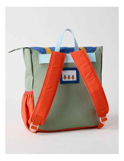 Colour Blocked Backpack in Green