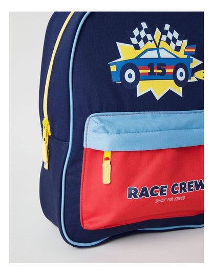 Colour Blocked Race Crew Backpack in Navy