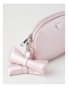 Origami Satin Bow Cross Body Bag in Pink