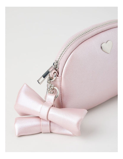 Origami Satin Bow Cross Body Bag in Pink