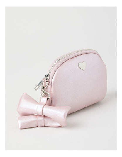 Origami Satin Bow Cross Body Bag in Pink