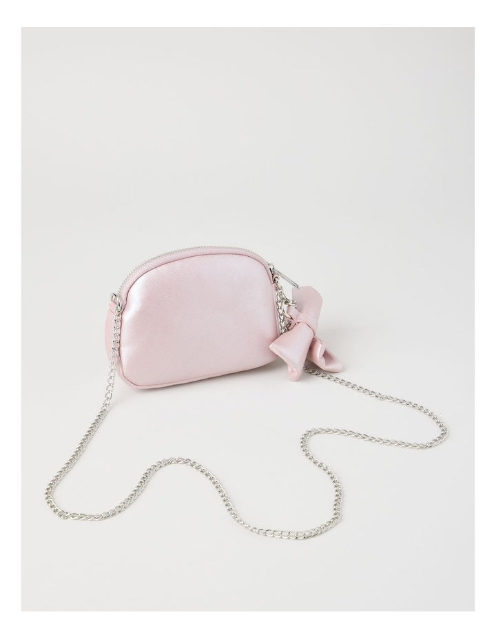 Origami Satin Bow Cross Body Bag in Pink