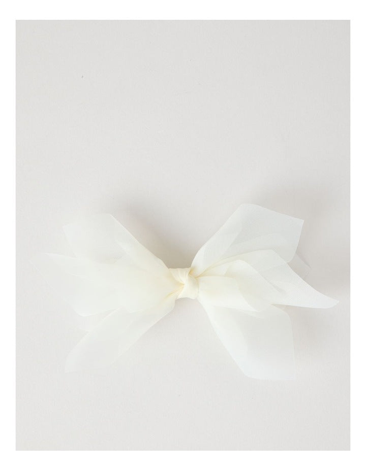 Bow Hair Clip in White
