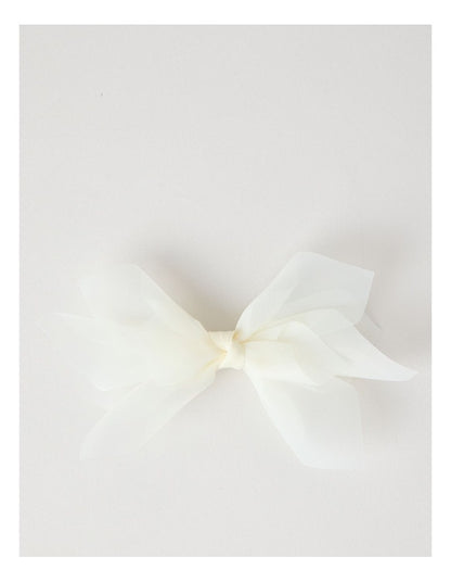 Bow Hair Clip in White
