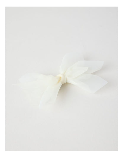 Bow Hair Clip in White