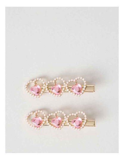 2 Pack Jewel Hair Clip Set