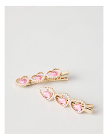 2 Pack Jewel Hair Clip Set